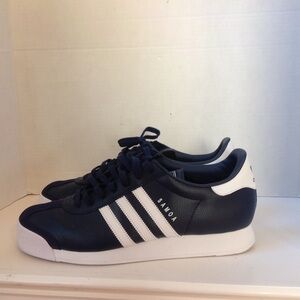 Adidas Samoa Blue White Sneakers Stripe Leather